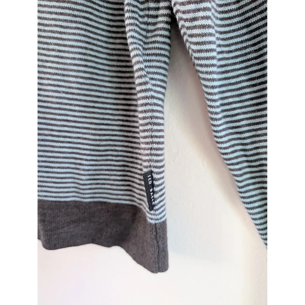 Ted Baker London Mens 6 XXL Striped Sweater Silk Cashmere Luxury Business Preppy